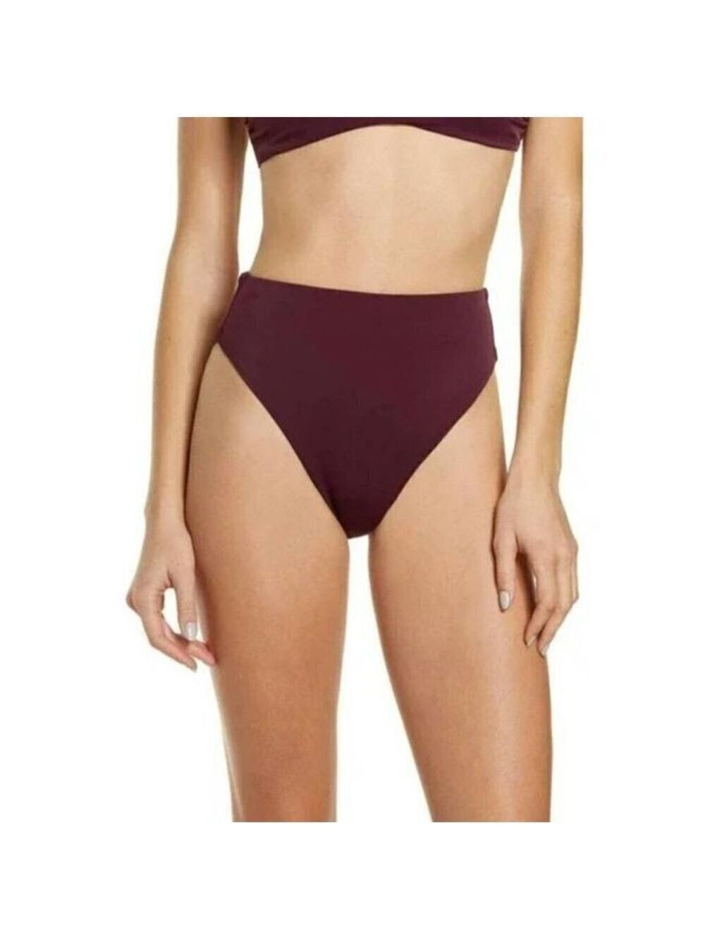 𝅺CHELSEA28 Eggplant "Easy Retro" Bikini Bottoms Sz Large BNWOT High Waist